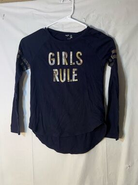 long sleeve girls top with "GIRLS RULE" size 10